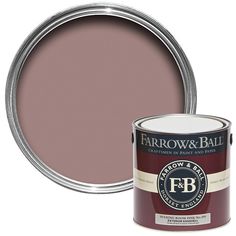 the farrow and ball paint is shown in an old - fashioned tin with a dark purple