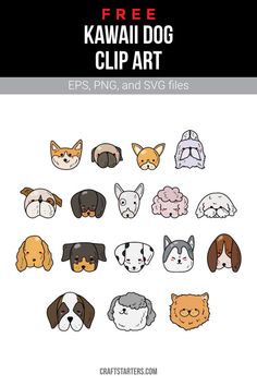 the free kawaii dog clip art is available for all kinds of dogs and cats