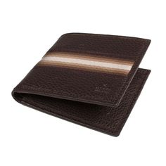 Gucci Men' s Wallet Signature Brown Leather Web Brown / White Stripe Fabric (GGMW2012)-AmbrogioShoes Gucci Mens Wallet, Gucci Mens, Mens Wallet, Stripe Fabric, Striped Fabrics, Gucci Men, Leather Fabric, Dior Bag, Luxury Bags