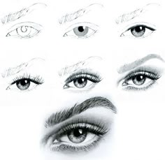 the different types of eyes are shown in this drawing