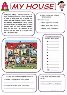 the house worksheet for kids to learn how to read and write it in english