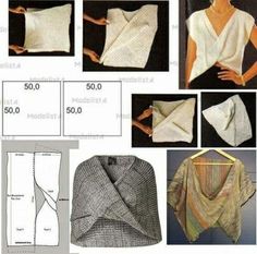 the instructions for making a shawl with different patterns and sizes, including one woman's head