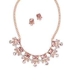 Beautiful Blush Rhinestones And Crystal Goldtone Setting. New In Box. Smoke Free Pet Free Home Elegant Pink Rhinestone Jewelry Set, Pink Sparkling Stones Jewelry Set For Party, Pink Rhinestone Jewelry Set For Party, Pink Party Jewelry Sets With Sparkling Stones, Pink Crystal Jewelry Sets With Rhinestones, Pink Metal Jewelry For Formal Occasions, Glamorous Pink Crystal Jewelry, Pink Rhinestone Costume Jewelry, Pink Crystal Costume Jewelry