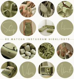 an advertisement with images of green items and text that reads, 30 match instagram highlights