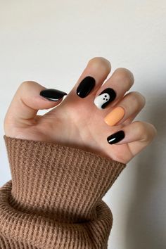 Nail Halloween, Nail Art Halloween, Holloween Nails, Short Nail, Cute Gel Nails, Shellac Nails