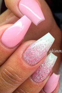 Daily Charm: Over 50 Designs for Perfect Pink Nails ★ Perfect Pink Nails, Light Pink Acrylic Nails, Nails 23, Neon Pink Nails, Valentine Nails, Pink Shades, Acrylic Coffin, Super Nails, Nails Polish