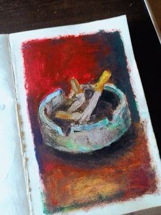 #art Cigerattes Painting, Oil Pastel Expressionism, Smoker Paint Ideas, Cigeratte Painting, Ciggerate Painting, Cool Oil Pastel Art, Small Oil Pastel Drawings, Smoker Drawings, Oil Paintings For Beginners