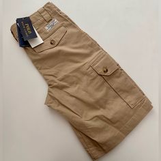 Brand New Never Worn Boys Polo Ralph Lauren Cargo Shorts Fast Shipping Spring School Shorts With Pockets, Cotton School Shorts With Pockets, School Cotton Shorts With Pockets, School Cotton Bottoms With Cargo Pockets, Preppy Short-length Bottoms With Pockets, Beige Cotton School Bottoms, Preppy Shorts With Pockets, Beige Cotton Bottoms For School, Cotton Bottoms With Pockets For School