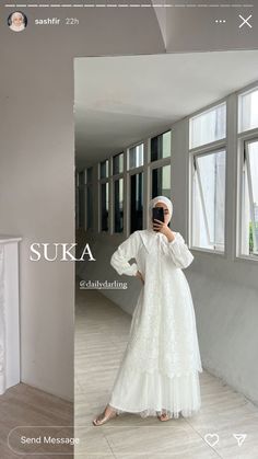 Hijab Syar'i Style, Lebaran Outfit, Indonesian Clothing, White Hijab, Hijab Dress Party, Trendy Party Dresses, Hijab Wedding, Modest Dresses Casual