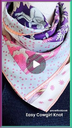 How To Put On A Scarf, Cowboy Knot, Scarf Looks, Scarf Tutorial, Fashion Tutorial, Faded Jeans, Hermes Scarf, Scarf Tying, Fan Book