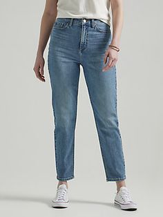 Inspired by the silhouette worn by our favorite leading ladies, Lee’s legendary Mom jean serves some serious ‘80s vibes that fit right in with modern times. These iconic jeans come with all the hallmark details you’ve come to love, including a looser fit from hip to thigh and a straight leg with a narrow leg opening that lands just above the ankle, complete with a high rise for extra balance and a flattering fit from every angle. Those Lee® characteristics you know and love are all there, including the spade back pockets with our signature lazy S-curve embroidery, a front watch pocket, the twitch logo patch, and branded hardware. Plus, they’re crafted from stretch denim that hugs and accentuates every curve for a fit that’ll make you feel just as good as you look. They’ll quickly become th Twitch Logo, Watch Pocket, 80s Vibes, Mom Jean, Modern Times, Love Is All, Jeans Style, Stretch Denim, Patch Logo