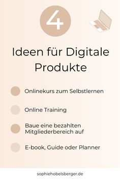 an info sheet with the text 4 iden fur digitale produktte