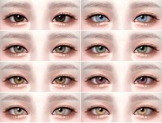 an image of many different colored eyes