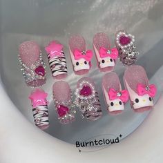 127 shiny Pink Cute Kawaii Kitty Pink Glitter Press on Nails Custom Hand-painted Nails Short Nails Fake Nails Stick on Nails - Etsy Birthday Nails For Kids, Short Hello Kitty Nails, Glitter Press On Nails, Kitty Nails, Kawaii Kitty, Painted Nails, Hello Kitty Nails, Nails Fake, Nails For Kids