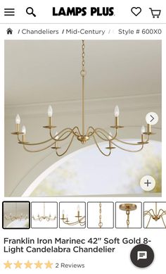 a chandelier is shown with the price label below it