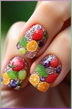 Fruit Pedicure, Cream Nail Art, Nail Polish Colors Summer, Summer Nail Polish, Fingernail Designs, Easter Nail Art, Fall Nail Trends, Cute Summer Nails