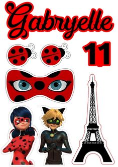 an image of the characters in front of the eiffel tower with red and black masks