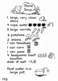 the instructions for how to make stone soup