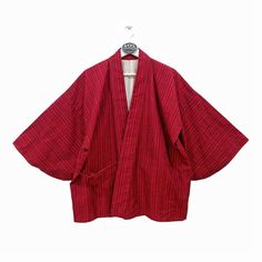 "Measurements are taken with the garment Manually. Condition: Pre-owned P-Pit to pit / chest L-Lenght S-Sleeve In inches\" Comment : (refer picture) Ask For More Details. Have a Good day! ATFL.Lab®" Red Vintage Cotton Kimono, Vintage Red Cotton Kimono, Red Cotton Kimono With Long Sleeves, Red Cotton Long Sleeve Kimono, Red Long Sleeve Cotton Kimono, Traditional Red Cotton Kimono, Traditional Tops With Kimono Sleeves For Spring, Men's Yukata, Kimono Sewing Pattern