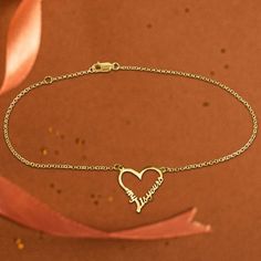 Open Heart My Heart is Yours Anklet in Gold or Rose Gold Plated Sterling Silver Size: one size. Color: Yellow. Gender: female. Age Group: adult. Heart-shaped Anklets For Valentine's Day, Adjustable Heart-shaped Anklets For Valentine's Day, Gold Heart Anklets, Heart-shaped Name Bracelet For Valentine's Day, Elegant Heart-shaped Anklets For Valentine's Day, Valentine's Day Name Bracelet With Heart Charm, Valentine's Day Heart Bracelet With Name, Elegant Heart Charm Anklets For Valentine's Day, Adjustable Anklets For Valentine's Day Gift