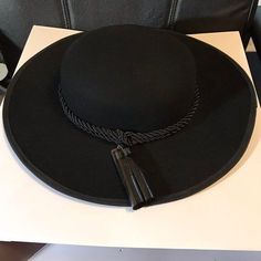 Trim Color, Felt Hat, Black Wool, Walking Dead, Hat Sizes, Wide Brimmed, Grosgrain Ribbon, Wool Felt, Handmade Items