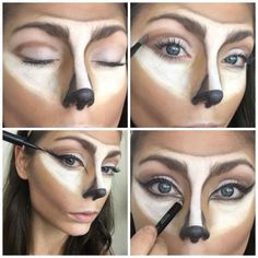 Faun Cosplay, Make Up Yeux, Deer Halloween Costumes, Maquillage Halloween Simple, Deer Makeup, Reindeer Costume