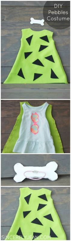 the instructions for how to make a dog dress with an applique on it