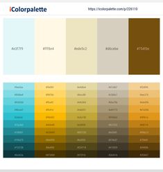 the color palette is shown in different shades