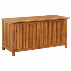 a large wooden chest sitting on top of a white background