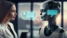 A robot with a message bubble saying'cha... | Premium Photo #Freepik #photo #ai-bot #humanoid #rpa #bot Message Bubble, A Robot, Premium Photo, Bubbles, Stock Photos, Quick Saves