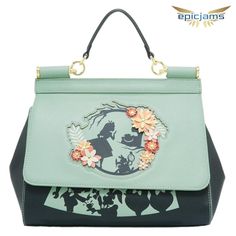 Loungefly Disney Alice In Wonderland Floral Silhouette Portrait Handbag Brand New With Tags Approx. 11" W X 8" H X 4 1/2" D Our Reputation Is Extremely Important, And We Are Devoted To Ensure You Can Buy With Full Confidence Any Questions Feel Free To Contact Us Green Disney Bags For Everyday Use, Green Disney Style Bags For Daily Use, Disney Travel Bags With Detachable Strap, Alice In Wonderland Purse, Alice In Wonderland Floral, Disney Alice In Wonderland, Floral Silhouette, Disney Dogs, Disney Handbags