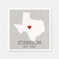 the state of texas with a heart on it is shown in grey and white paper