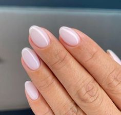 Dip Powder Nails Oval Shape, Solid Color Wedding Nails, Prom Nails Basic, Simple Gel Almond Nails, French Builder Gel Nails, Pointy Short Almond Nails, Short Nail Neutral, Nails That Look Good Grown Out, Light Simple Nails