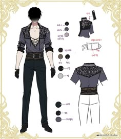 an anime character's clothes and accessories are shown in this paper cutout, which includes