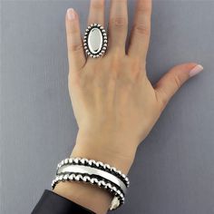 Taxco Silver Beaded Hinged Bangle Bracelet