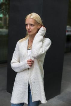 White alpaca knit cardigan. White Alpaca, Woman Cardigan, Open Weave Sweater, Knitted Cardigans, Handmade Knitwear, Cardigan Oversized, Alpaca Sweater, Cute Cardigans, Knit Alpaca