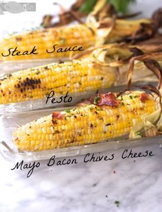 grilled corn on the cob with bacon and cheese