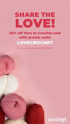 yarn and crochet sale advertise for lovecrochet