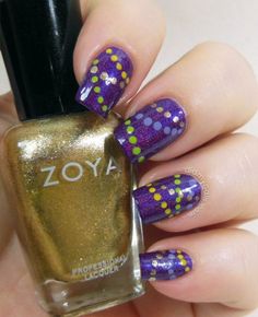 Mardi Gras Makeup, Geometric Nails, Violet Nails, Festive Nail Designs, Nail Blog, Mardi Gras Beads, Color Club, Diy Nail Art