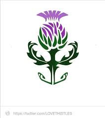 an image of a thistle flower on a white background with the words thistle written below it