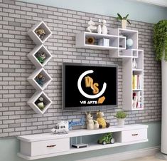 Beautiful logo design Tv Wall Design Luxury Tvs, Tv Shelf Design, Tv Wall Design Luxury, Modern Tv Unit Designs, Wall Unit Designs, Tv Unit Furniture Design, Tv Unit Interior Design, Tv Cabinet Design, Wall Tv Unit Design