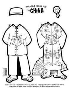 the paper doll is wearing chinese clothing