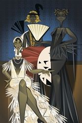 an image of three people dressed in art deco style