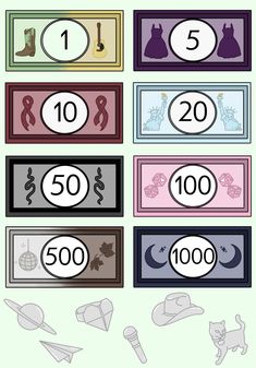 an image of money with numbers and symbols