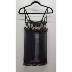 Oh La La New Without Tags Babydoll Black Lace Size Large Sheer Black Sleeveless Sleepwear, Black Sheer Sleeveless Sleepwear, Black Sheer Camisole Sleepwear, Black Sleeveless Sheer Sleepwear, Sleeveless Black Sheer Sleepwear, Fitted Black Lace Trim Sleepwear, Black Sleepwear Camisole With Built-in Bra, Black Lace Trim Sleepwear For Bedtime, Black Lace Camisole Sleepwear