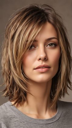 Medium Length Hair With Layers, Bangs With Medium Hair, Shoulder Length Hair Cuts, Haircuts For Medium Hair, Penteado Cabelo Curto, Hair Color And Cut, Mid Length Hair