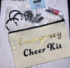 an emergency cheer kit with scissors and other items