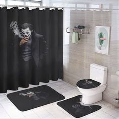 the joker shower curtain and rug set