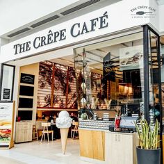 the crepe cafe is located in an upscale shopping district