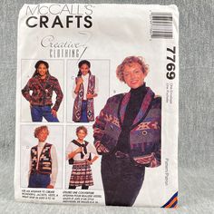 a woman's jacket, sweater and pants sewing pattern